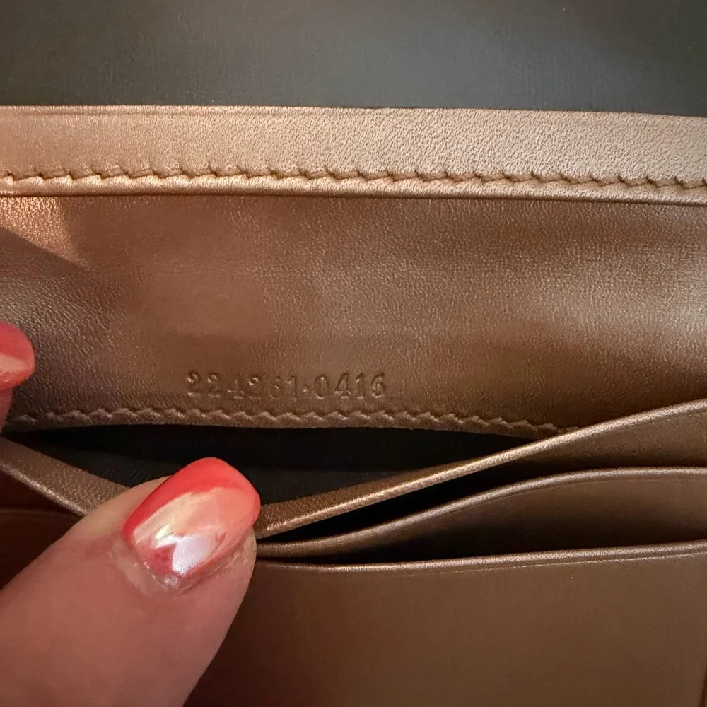 Gucci Guccissima Lovely Heart Snap Bifold Card Case